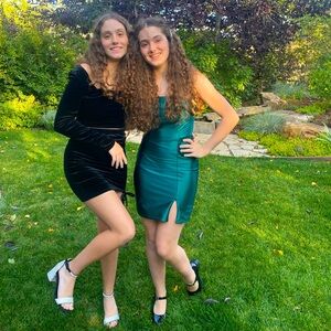 Emerald green strapless dress